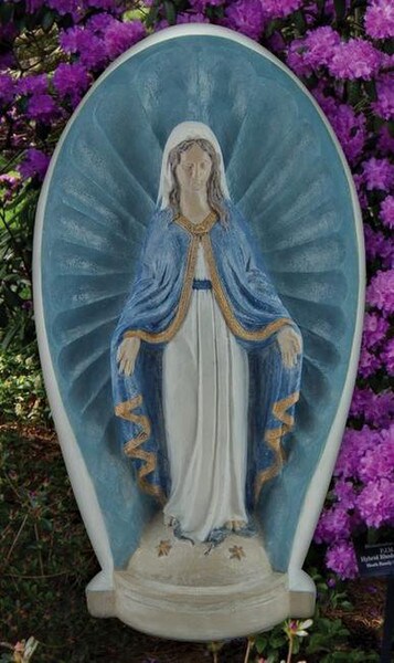 Madonna In Niche Sculpture Blessed Moher Mary Grotto Cement